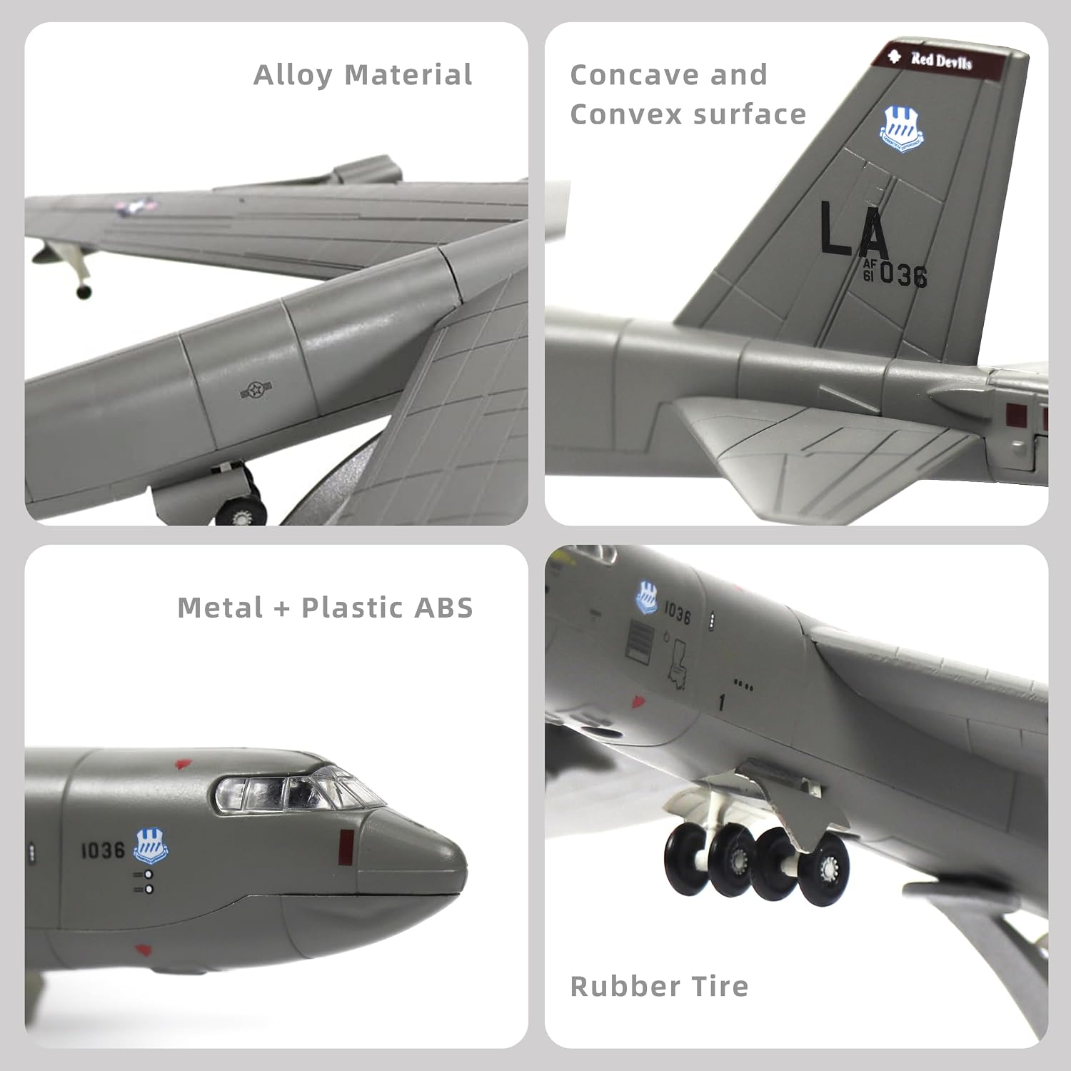 1/200 Scale B-52(Stratofortress) Long-Range Subsonic Jet-Powered Strategic Bomber Diecast Military Aircraft Model Display Model Aircraft for Display Collection or Gift