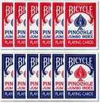 1 Dozen Pinochle Poker Playing Cards - 6 Blue & 6 Red Decks!