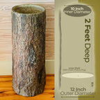 Woodland Country Rustic Tree Stump Garbage Bin. Unique Realistic Log Trash Can.