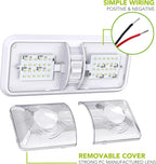 10 Pack RV LED Ceiling Double Dome Light Fixture with ON/OFF Switch Interior Lighting for Car/RV/Trailer/Camper/Boat DC 12V Natural White 4000-4500K 48X2835SMD