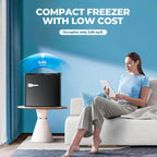 1.2 Cu.ft Mini Freezer, Small Upright Freezer with Removable Shelf & 7 Adjustable Temperature Control, Energy Saving, Low Noise for Bedroom, Apartment, Home, Office, Black
