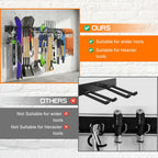 "48 Garage Tool Organizer Wall Mount - Heavy Duty 520lbs Metal Storage Rack, Easy Install Adjustable Hooks for Garden Tools Brooms
