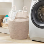 105L Extra Large Laundry Hamper Basket by Fiona's magic, Woven Tall Clothes Hamper for Storage Blanket, Toys and Dirty Cothes in Bedroom and Living Room Organizer, Brown & Black