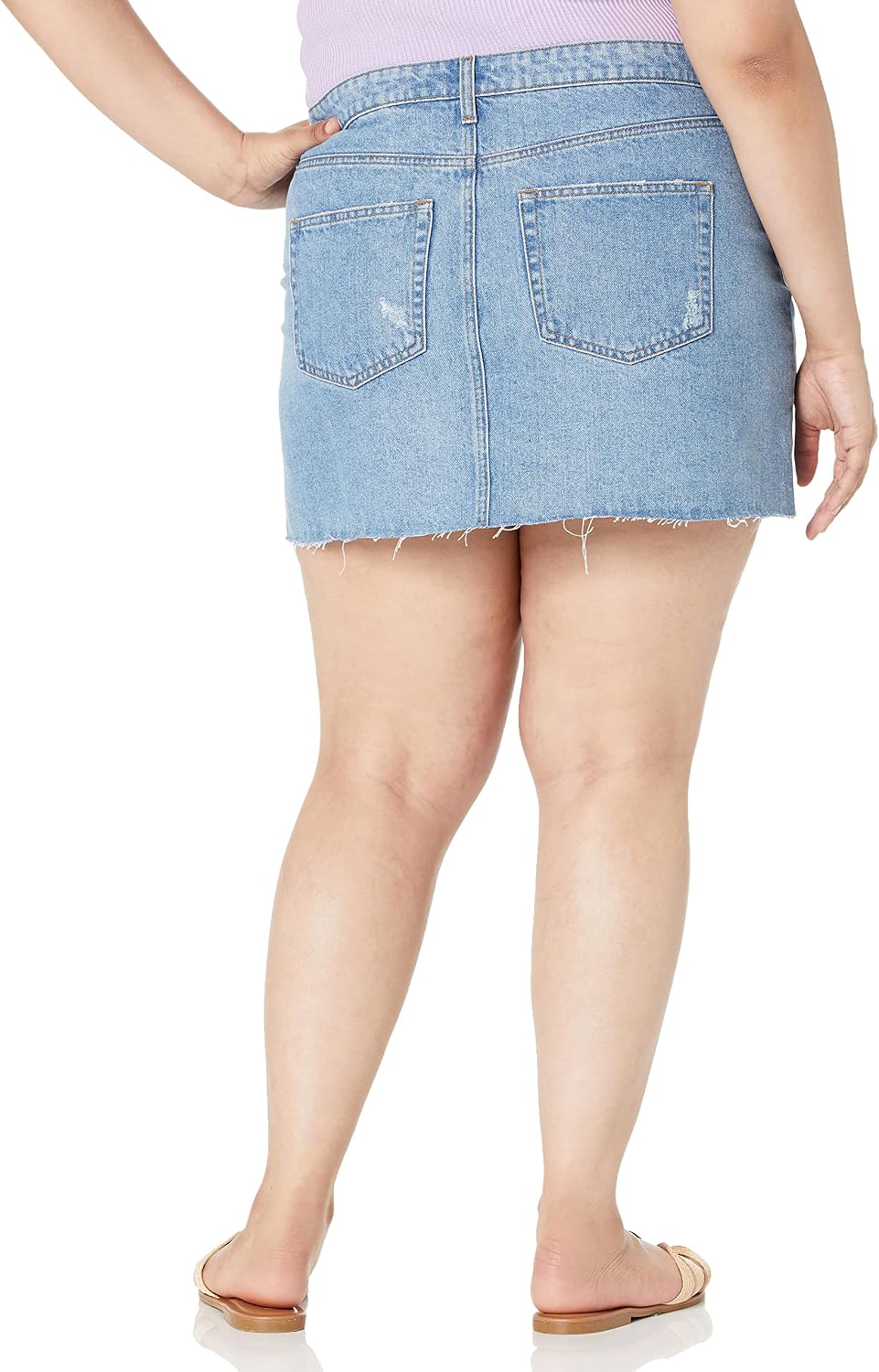 The Drop Ansh Distressed Denim Mini Skirt