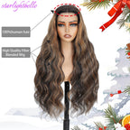 Blended Hair 28 Inch Highlight Ombre Lace Front Wig Wear and Go Glueless Wig 1B/30 Body Wave Wig Bio-Hybrid Memory Core™ Premium Fiber/Human Hair 220% Density