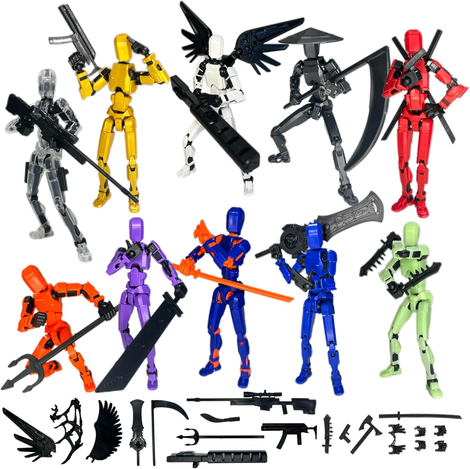 (Assembly Completed) 10 Packs Titan13 Action Figure Set, Dummy 13 3d Printed ActionFigure Toy Gifts for Kids, Robot 13 Action Figure Full Body Mechanical Doll Christmas Birthday Gift for Boys Girls