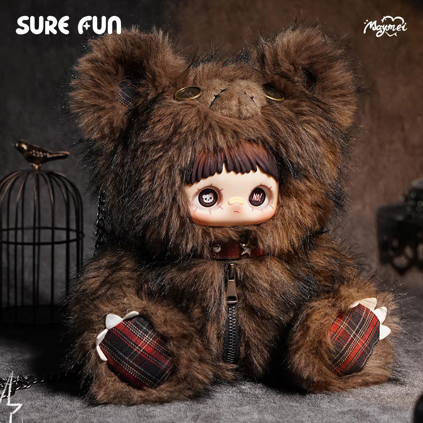 (Official License)Maymei Rebel Doll 400% Plush Blind Box Series - Kawaii Vinyl Plushie Backpack with Zipper Storage, Cute Mystery Stuffed Animals Toy, Edgy Punk Collectible Gift for Girls Women