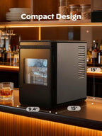 1.6" Crystal Clear Ice Maker Countertop-Produces 9 Clear Cubic Ice per Hour, 24H Timer, Self-Cleaning Countertop Ice Cube Maker with 5 Ice Cube Sizes for Whiskey & Cocktails, ETL Listed