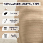 105L Extra Large Laundry Hamper Basket by Fiona's magic, Woven Tall Clothes Hamper for Storage Blanket, Toys and Dirty Cothes in Bedroom and Living Room Organizer, Brown & Black