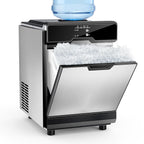 100LBS/24H High Output - Commercial Ice Maker with 20LBS Storage Bin - Dual Water Inlets, 36 Ice Cubes/Cycle, 15" Compact Undercounter/Freestanding Design - Self-Cleaning for Home Bars, Outdoor