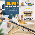 Dog Ramp for Bed, 64" Long Foldable Pet Ramp for Small Large Dogs, Dog Ramps for High Beds Car, High Traction with Platform 6 Adjustable Heights 24" to 30" Up to 220LBS Black