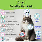 12-in-1 CKD Kidney Support Restore 4 Cats & Dogs: Super Phosphate Binder w/NMN, Fisetin, Antioxidants, Pre & Probiotic 4 Healthy Kidney & Liver Functions (60 Caps)