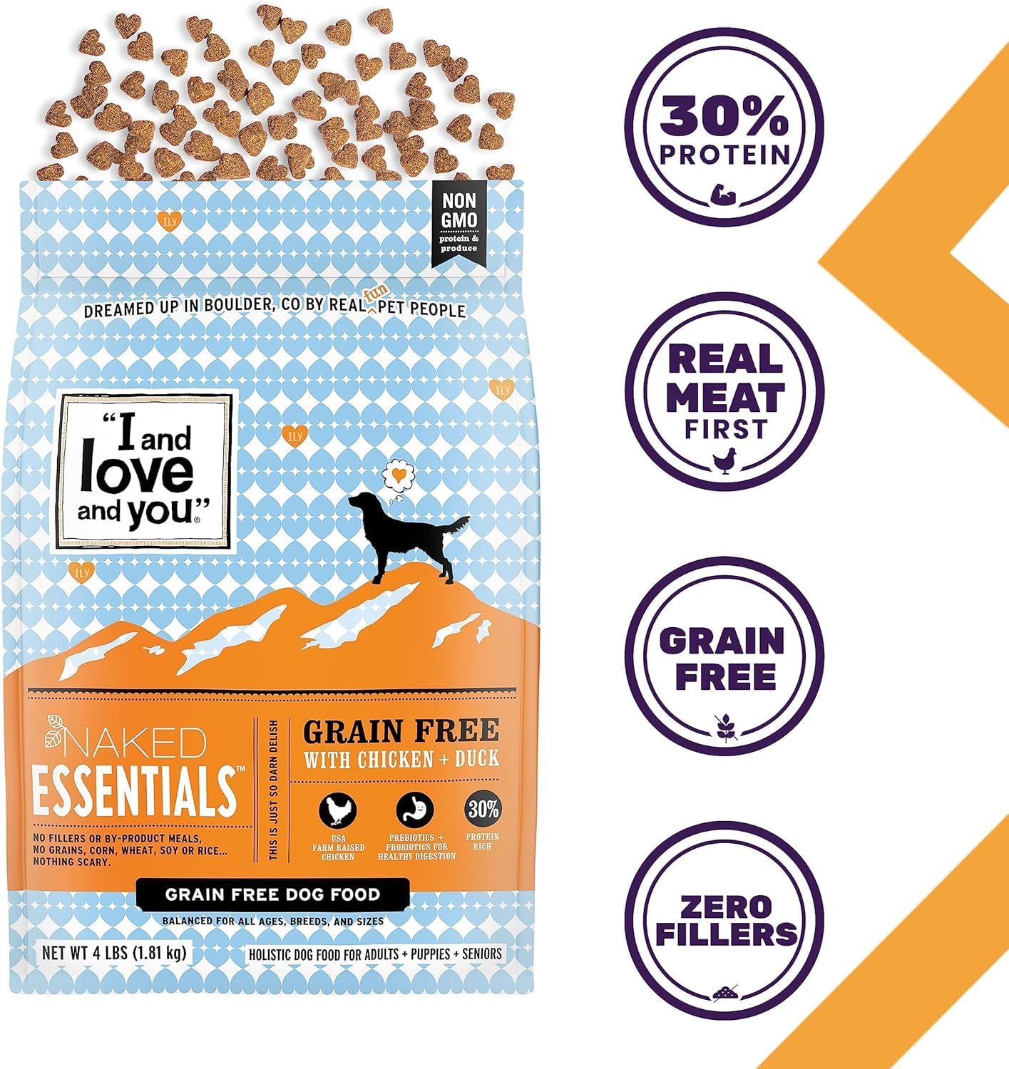 "I And Love And You" Naked Essentials Dog Food: Lamb & Bison + Chicken & Duck