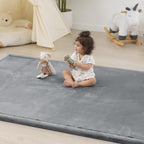 1.5" Thick Baby Play Mat for Floor Tummy Time, Large Pro Soft Foam Activity Playmats Playroom, Easy Care with Non-Slip Safe for Infant Toddler Kids Crawling79 x 118" (Light Grey)