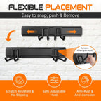 "48 Garage Tool Organizer Wall Mount - Heavy Duty 520lbs Metal Storage Rack, Easy Install Adjustable Hooks for Garden Tools Brooms