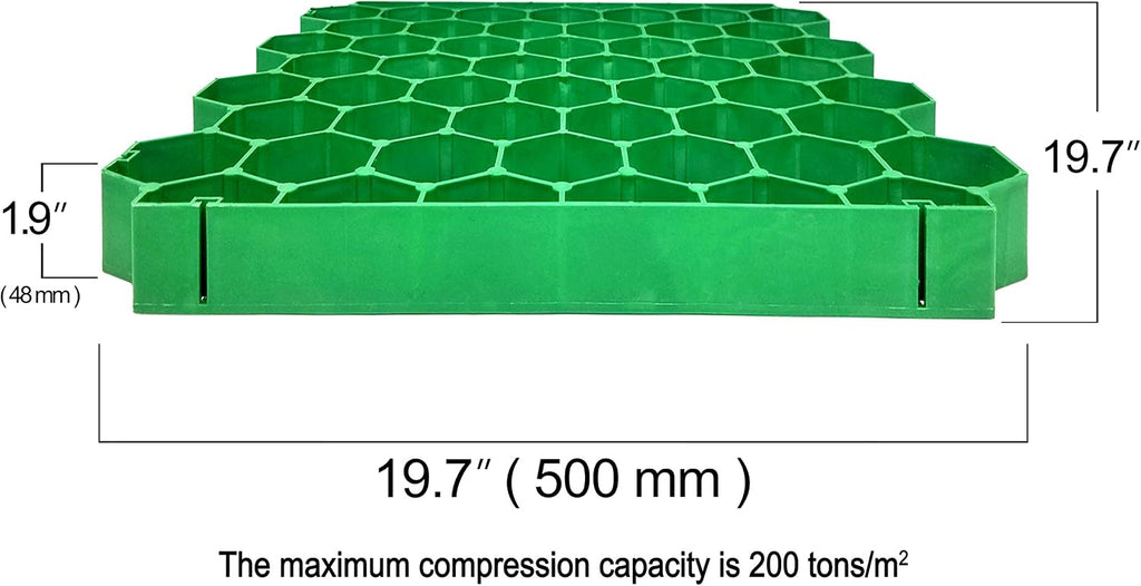 ( 1.9" Depth Permeable Grass Pavers for Your Grass Parking Lots, Access Roads, driveways, fire Lanes, RV and Boat Storage Pads - (Pack of 4-11 Sf) (Green)