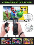 (Black* 2) Remote Controller with Motion Plus for Wii/WII U, 2 in 1 Remote with Nunchuck Controller for Wii/WII U Console [nintendo_wii_u]