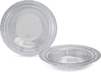 " OCCASIONS " 120 Plates Pack, Extra Heavyweight Disposable Vintage Wedding Party Plastic Plates (11'' Dinner Plate, Chateau in Blue)