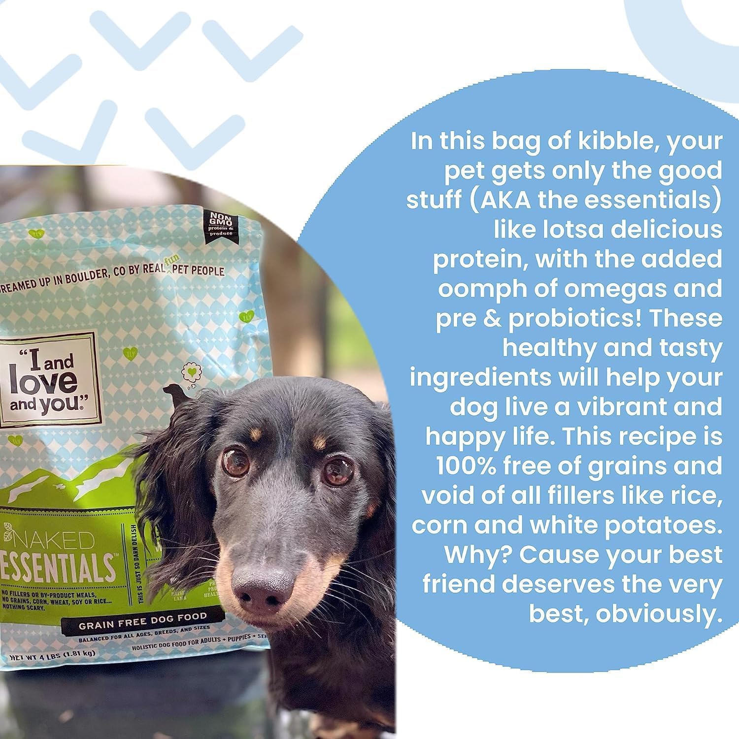 "I And Love And You" Naked Essentials Dog Food: Lamb & Bison + Chicken & Duck