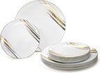 " OCCASIONS " 120 Plates Pack,(60 Guests) Premium Premium Wedding Party Disposable Plastic Plates Set -60 x 10'' Dinner + 60 x 7.5'' Salad/Dessert (Venice Blush and Gold)