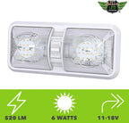 10 Pack RV LED Ceiling Double Dome Light Fixture with ON/OFF Switch Interior Lighting for Car/RV/Trailer/Camper/Boat DC 12V Natural White 4000-4500K 48X2835SMD