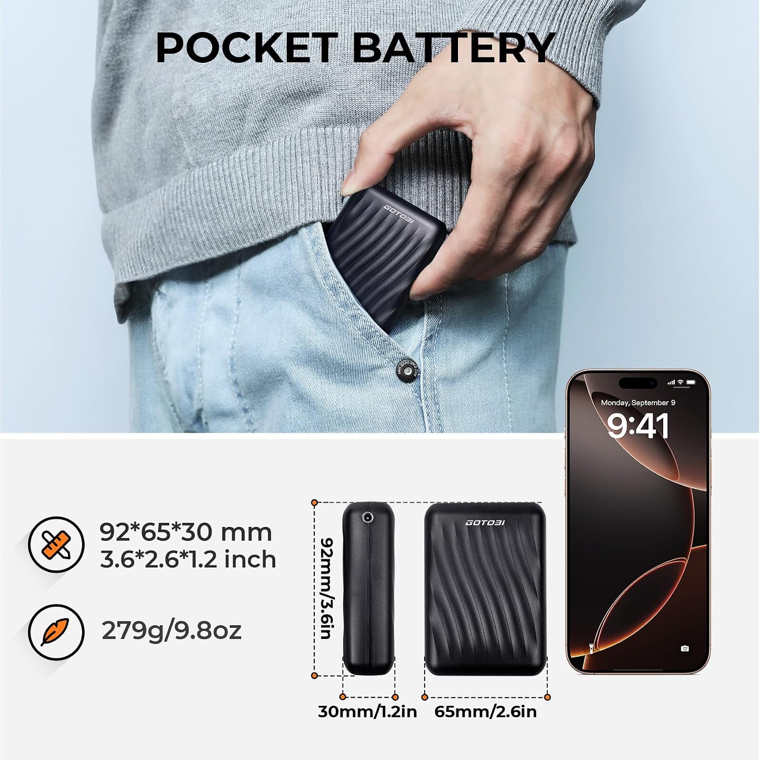 Heated Jacket Battery Pack - Power Bank with LED Display and 2 Adapter Cables for Wulcea, ULUSERN, Genovega, and Other Outdoor Heating Coat