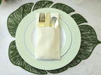 " OCCASIONS " 120 Plates Pack, Disposable Wedding Party Plastic Plates (7.5'' Appetizer/Dessert Plate, Rio in White & Pearled Green)