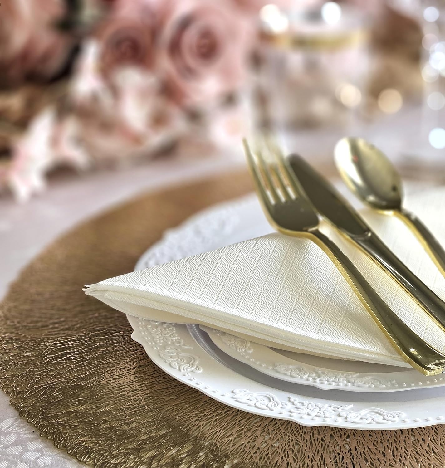 " OCCASIONS " - 480 Piece Pack - Premium 3 PLY - Wedding Party Dinner Paper Napkins (Square Fold)