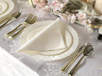 " OCCASIONS " 100 Plates Pack,(50 Guests) Vintage Wedding Party Disposable Plastic Plates Set -50x10.25'' Dinner + 50x7.5'' Salad/Dessert Plate (Portofino in plain Ivory)