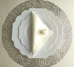 " OCCASIONS " 120 Pieces Pack Pressed Vinyl Metallic Placemats/Wedding Accent Centerpiece Placemat (Mystique, Silver)