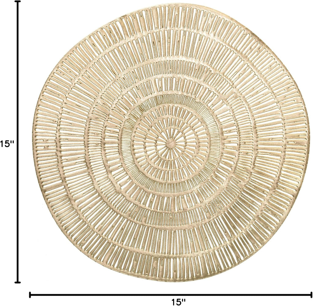" OCCASIONS " 120 Pieces Pack Pressed Vinyl Metallic Placemats/Wedding Accent Centerpiece Placemat (Cleo Gold)