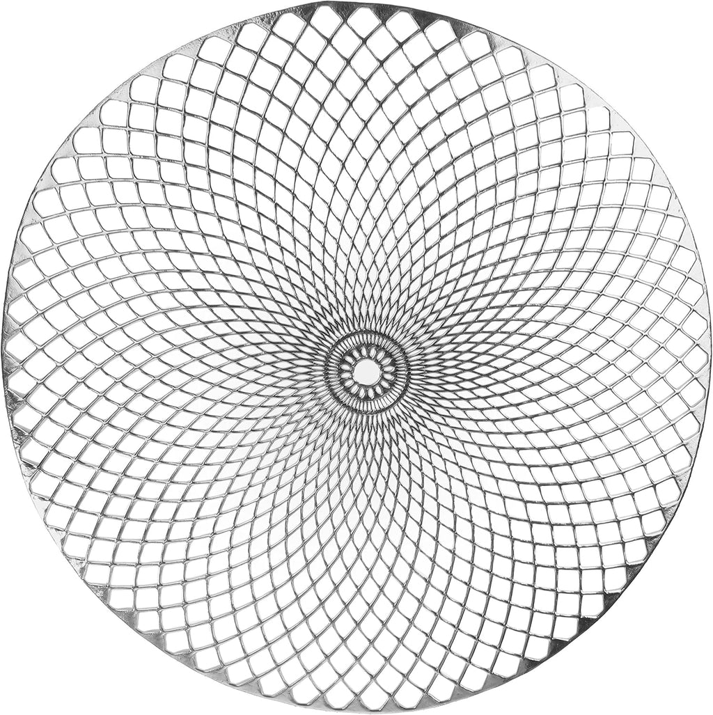 " OCCASIONS " 120 Pieces Pack Pressed Vinyl Metallic Placemats/Wedding Accent Centerpiece Placemat (Mystique, Silver)