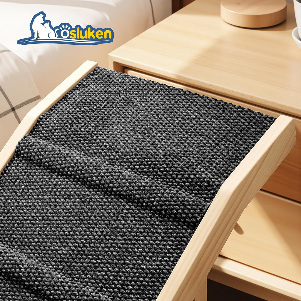 Dog Ramp for Bed, 64" Long Foldable Pet Ramp for Small Large Dogs, Dog Ramps for High Beds Car, High Traction with Platform 6 Adjustable Heights 24" to 30" Up to 220LBS Black