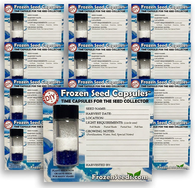 'Do-It-Yourself' DIY Medium Seed Storage Capsules '12 Pack' - Ideal for Small Seeds - The Very Best in Proper Long-Term Seed Storage Hover Image