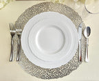 " OCCASIONS " 120 Pieces Pack Pressed Vinyl Metallic Placemats/Wedding Accent Centerpiece Placemat (Mystique, Silver)