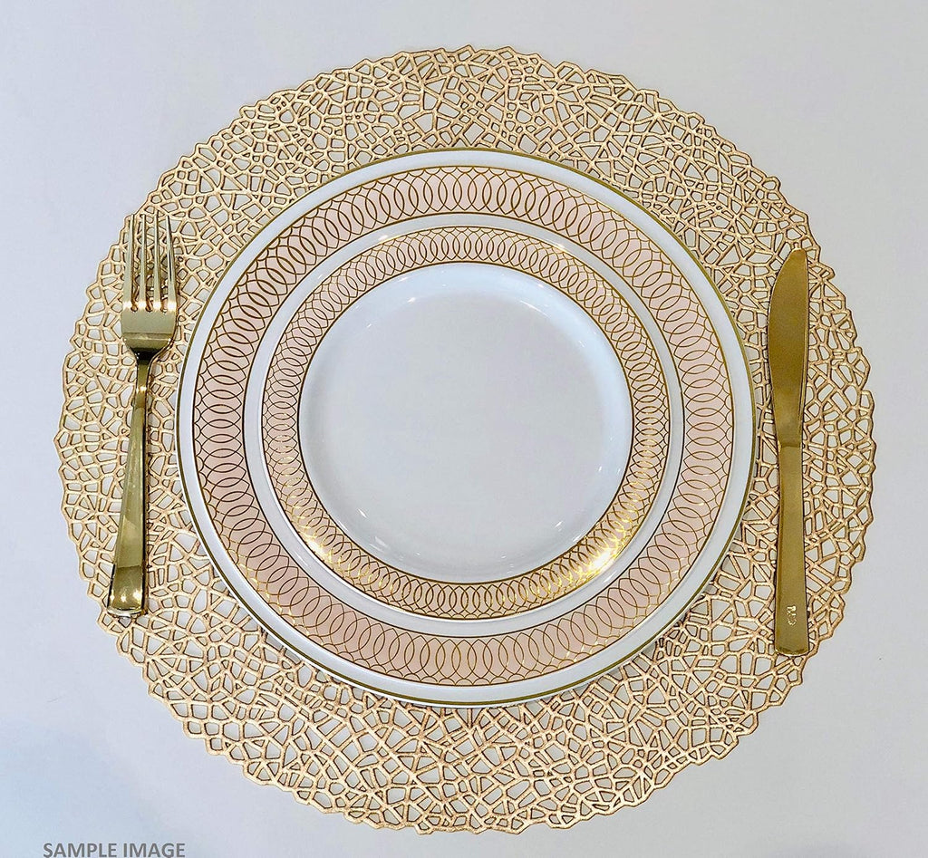" OCCASIONS " 120 Plates Pack,(60 Guests) Premium Premium Wedding Party Disposable Plastic Plates Set -60 x 10'' Dinner + 60 x 7.5'' Salad/Dessert (Venice Blush and Gold)