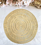 " OCCASIONS " 120 Pieces Pack Pressed Vinyl Metallic Placemats/Wedding Accent Centerpiece Placemat (Cleo Gold)