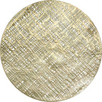 " OCCASIONS " 40 Pieces Pack Pressed Vinyl Metallic Placemats/Wedding Accent Centerpiece Placemat (Round Linen Gold)