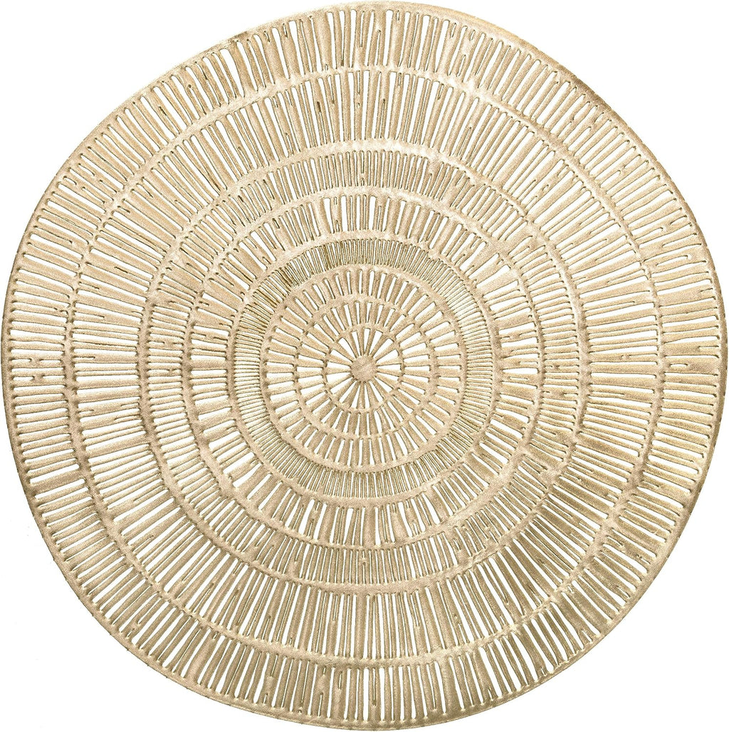 " OCCASIONS " 120 Pieces Pack Pressed Vinyl Metallic Placemats/Wedding Accent Centerpiece Placemat (Cleo Gold)