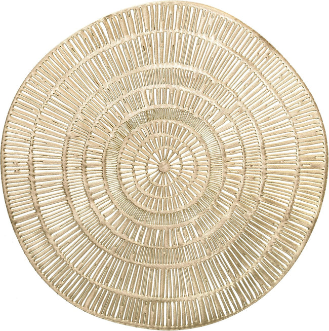 " OCCASIONS " 120 Pieces Pack Pressed Vinyl Metallic Placemats/Wedding Accent Centerpiece Placemat (Cleo Gold) Hover Image