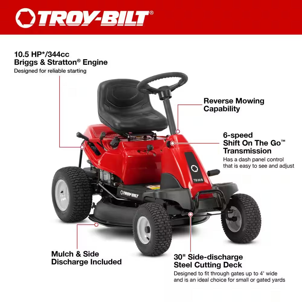 Troy-Bilt TB30B 76.2 cm 10.5 HP Gas Rear Engine Riding Mower Mulch Kit