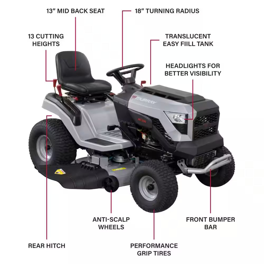 Murray MT200 106.7 cm Gas Automatic Riding Lawn Tractor Mower