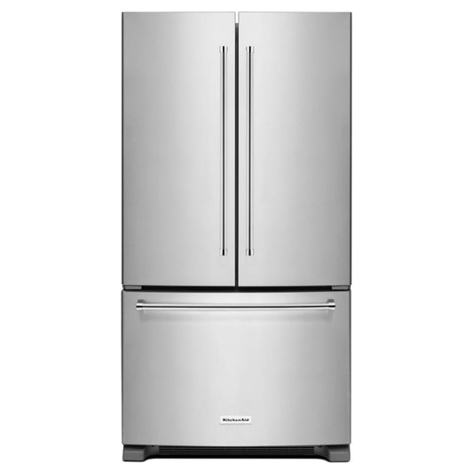 KitchenAid 36 Inch Wide 20 Cu. Ft. Counter Depth French Door Refrigerator with Interior Water Dispenser